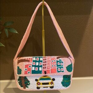Viral Christmas Pink Beaded Bag